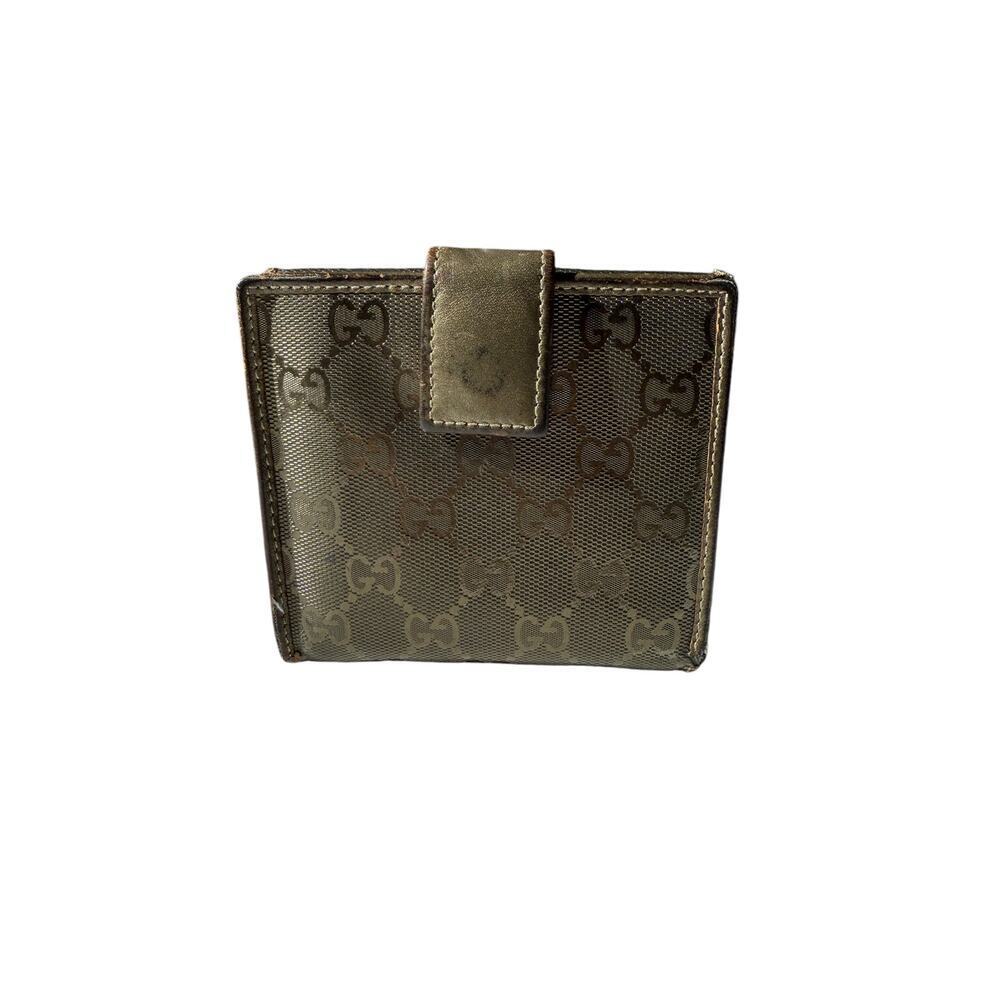 Gucci Gg Signature Bi-fold Compact wallet authentic fair condition - Picture 2 of 16